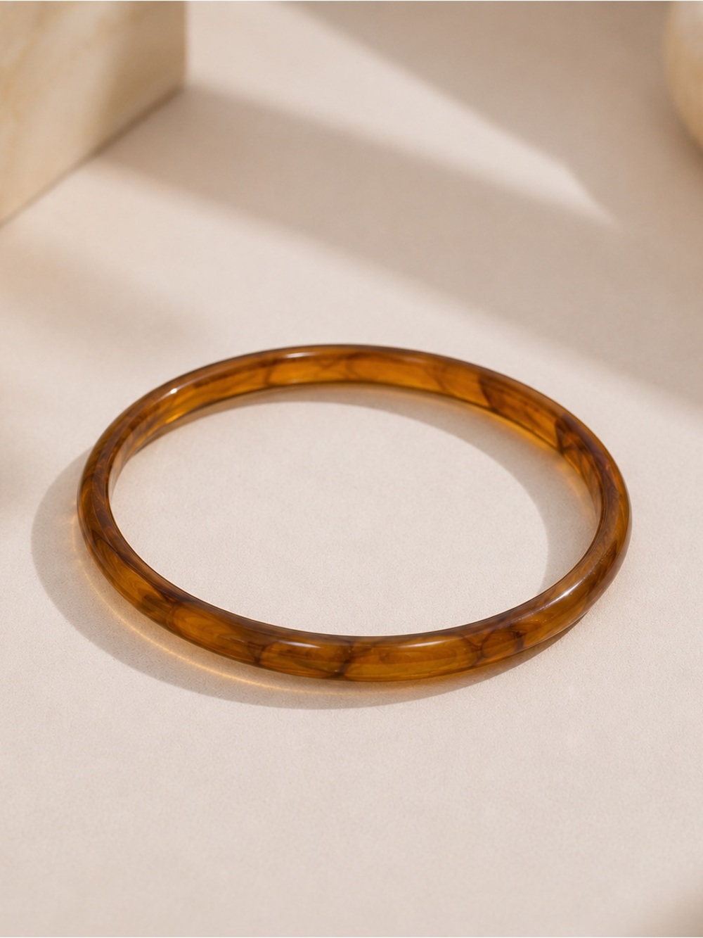 Elegant Honey Amber Acrylic Bangle Bracelet | SMJ007